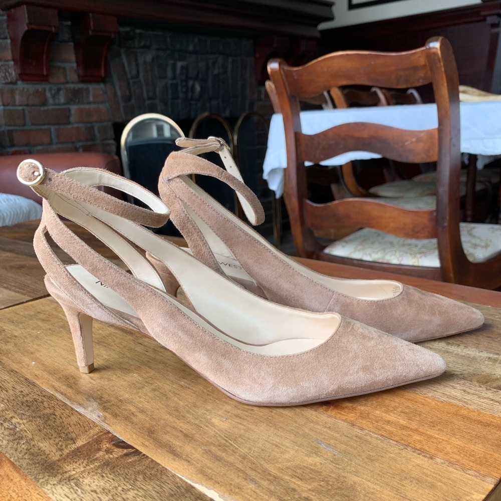 Nine West Suede Ankle-Strap Heels